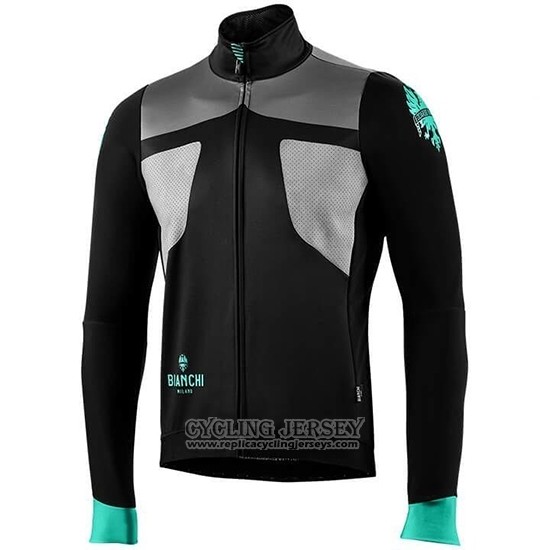2019 Cycling Jersey Bianchi Sky Blue Black Long Sleeve And Bib Tight